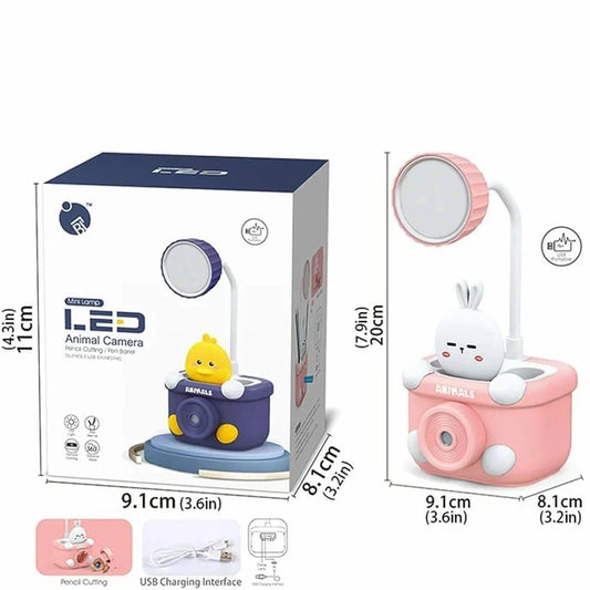 3-in-1 Kids USB Rechargeable Night Lamp + Sharpener & Pen Stand