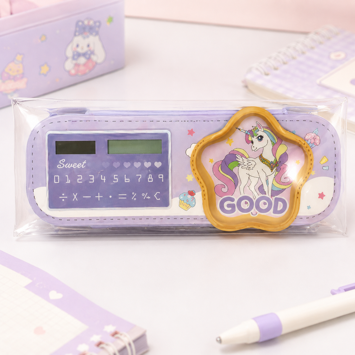 Starry Unicorn Calculator Pouch