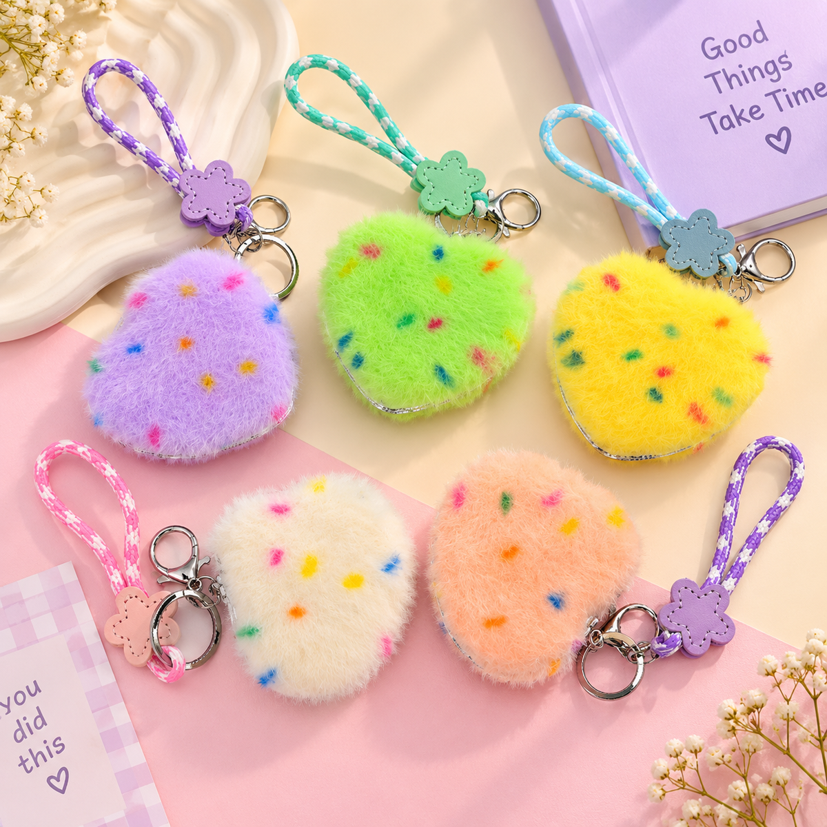 Fluffy Heart Mirror