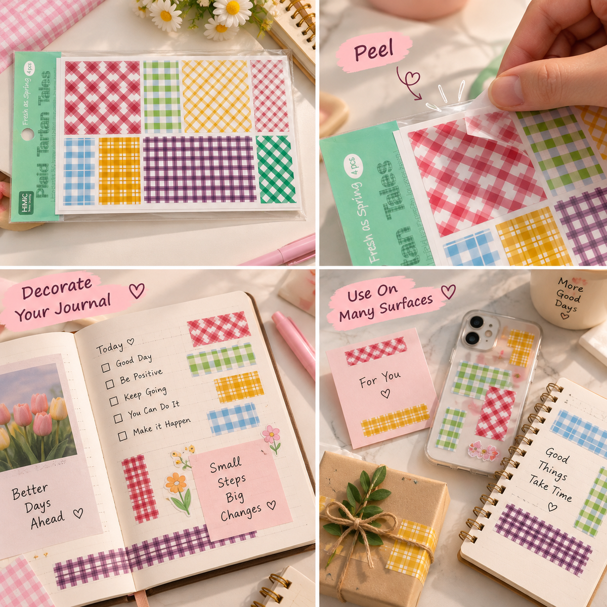 Plaid Pop Stickers