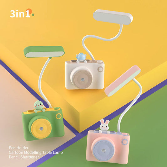 3-in-1 360° Flexible LED Lamp with Pen Holder & Sharpener