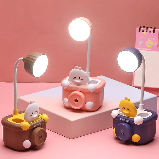 3-in-1 Kids USB Rechargeable Night Lamp + Sharpener & Pen Stand