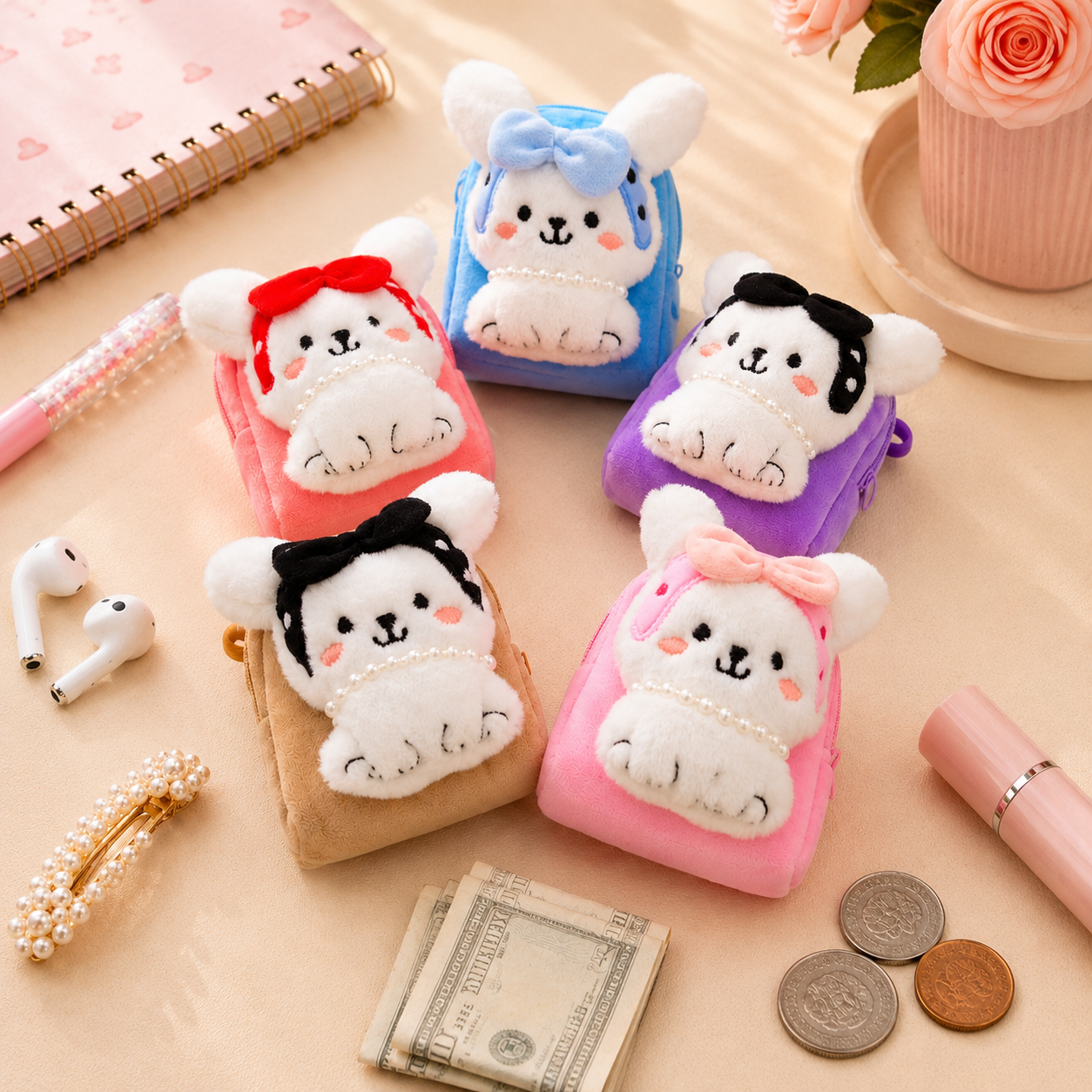 Bunny Bow Coin Pouch