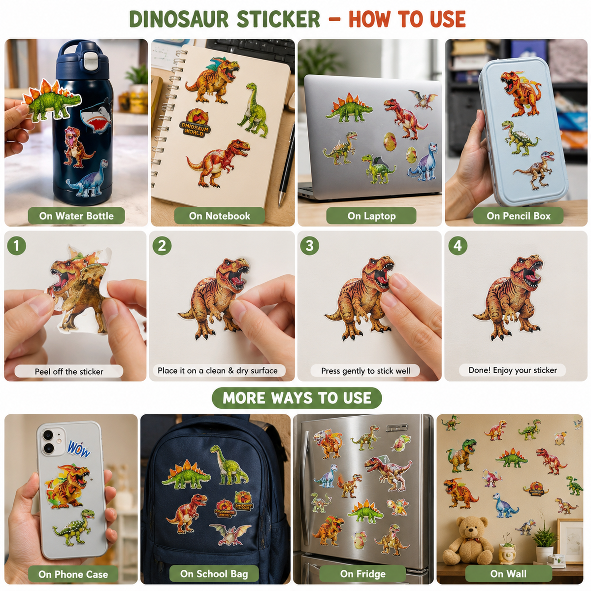 Jurassic Adventure 3D Sticker Sheet
