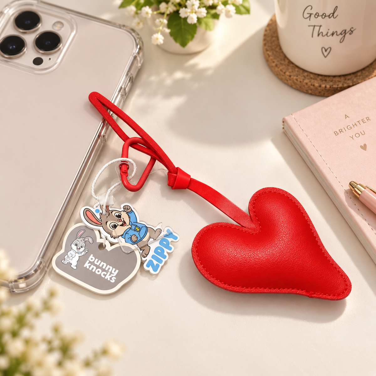 Red Heart Loop Phone Charm