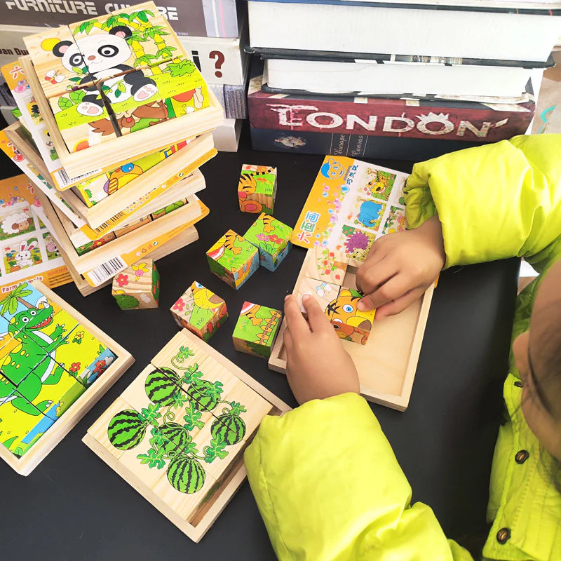 Wooden Picture Puzzle Blocks