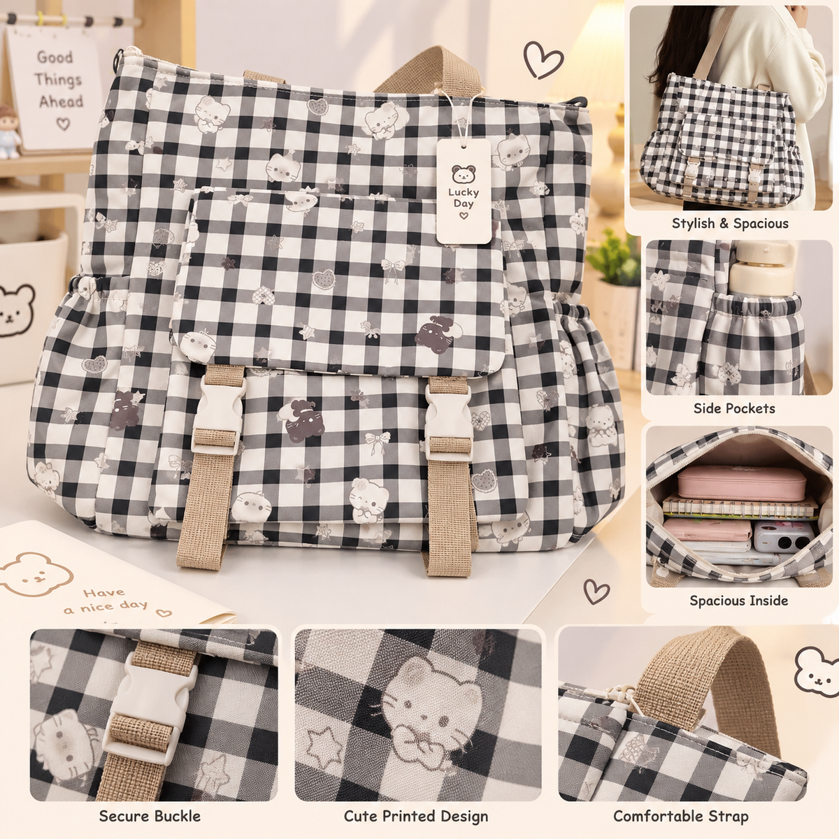 Cozy Check Backpack